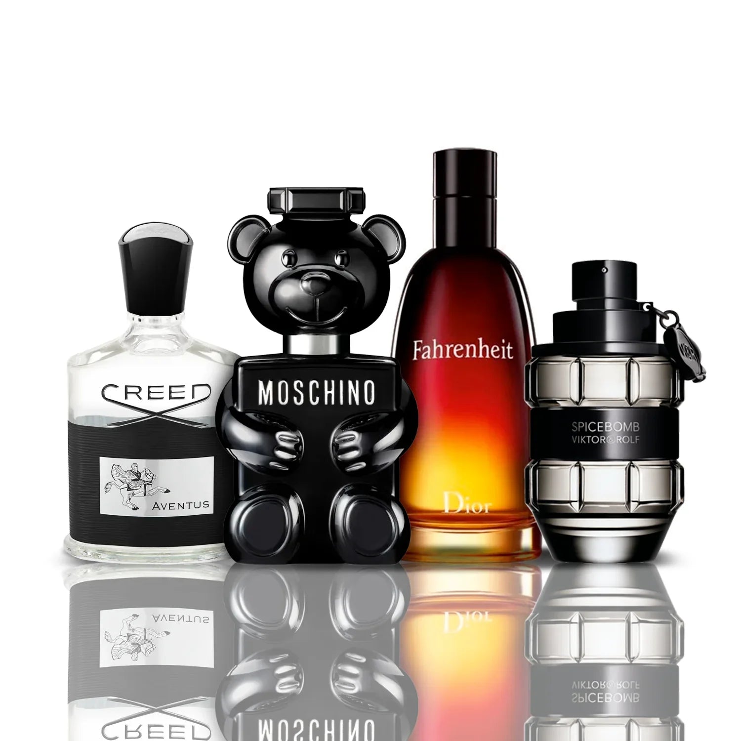 Set di 4 profumi | Creed Aventus + Fahrenheit + Spicebomb + Toy Boy Moschino